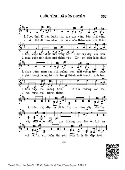 Sheet PDF of Cuộc Tình đã Nên Duyên