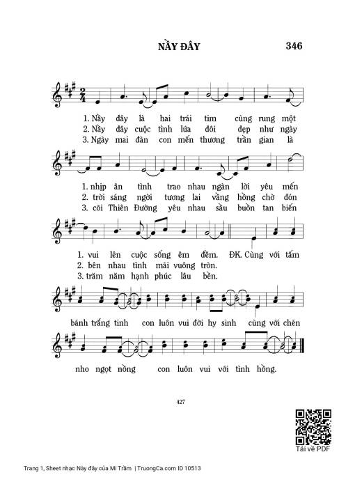 Sheet PDF of Này đây - Mi Trầm