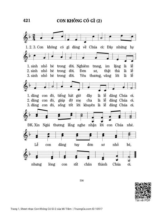 Sheet PDF of Con Không Có Gì-2