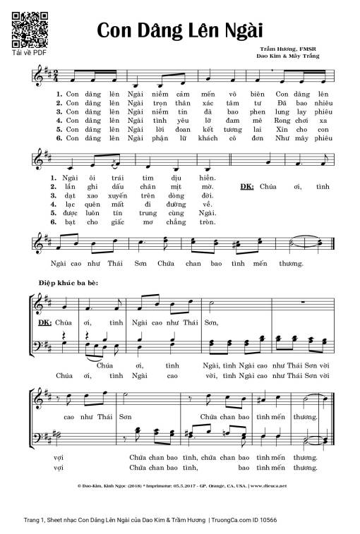 Sheet PDF of Con Dâng Lên Ngài
