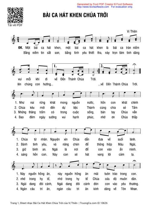 Bài Ca Hát Khen Chúa Trời