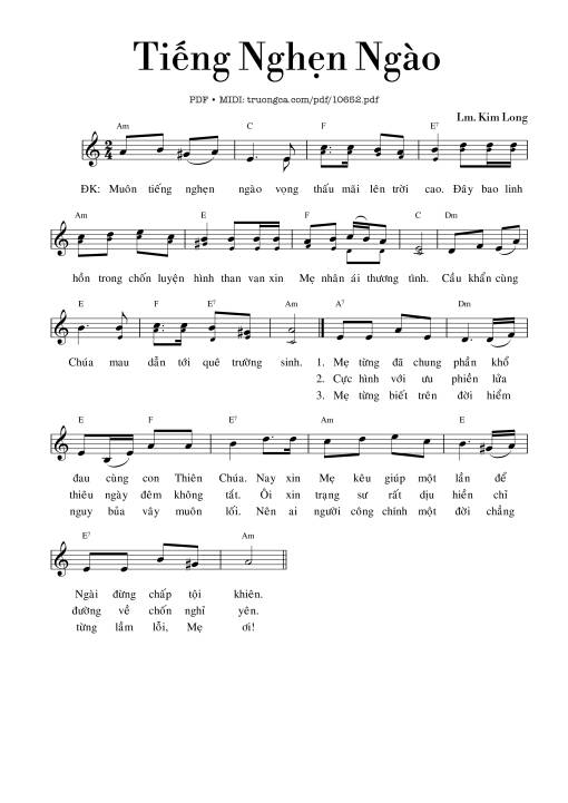 Sheet PDF of Tiếng Nghẹn Ngào