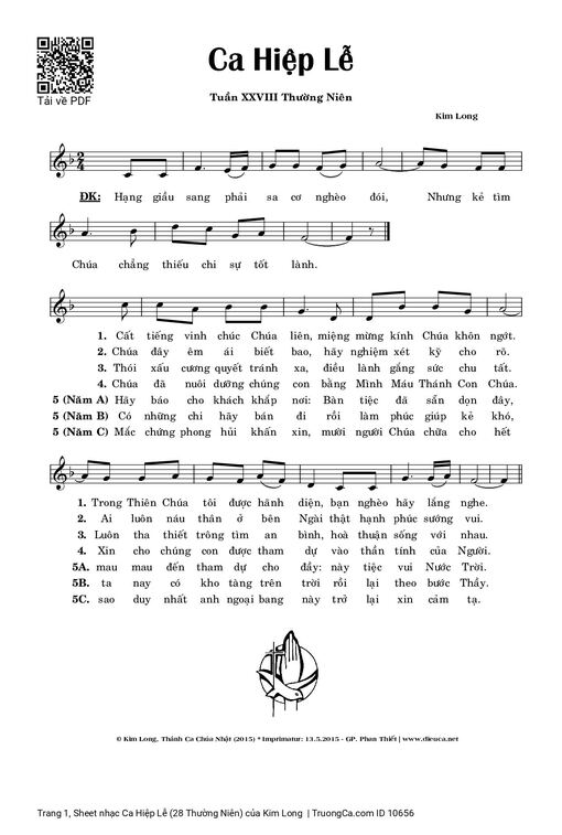 Ca Hiệp Lễ (28 Thường Niên)