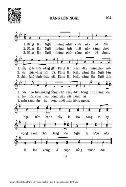 Sheet PDF of Dâng Lên Ngài