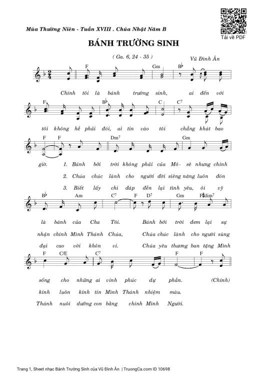 Sheet PDF of Bánh Trường Sinh
