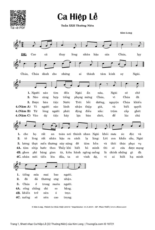 Ca Hiệp Lễ (22 Thường Niên)