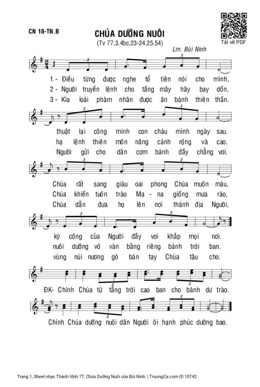 Sheet PDF of Thánh Vịnh 77, Chúa Dưỡng Nuôi