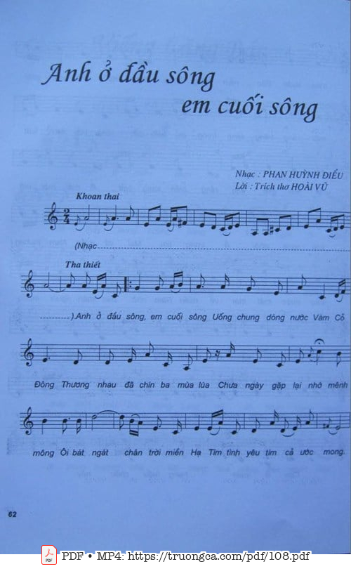 Sheet PDF of Anh ở đầu sông em cuối sông