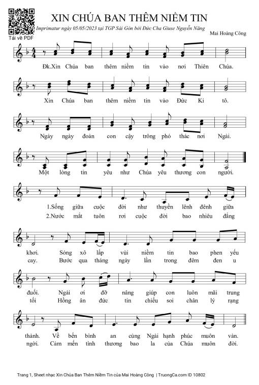 Xin Chúa Ban Thêm Niềm Tin
