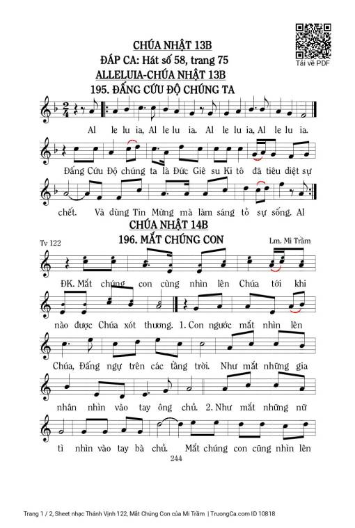 Thánh Vịnh 122, Mắt Chúng Con