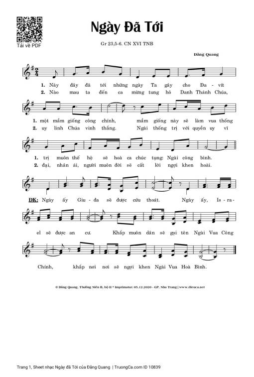 Ngày đã Tới - Đăng Quang