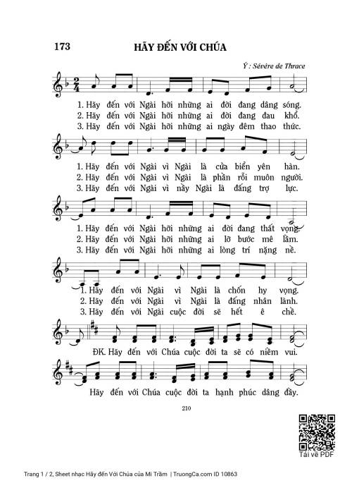 Sheet PDF of Hãy đến Với Chúa