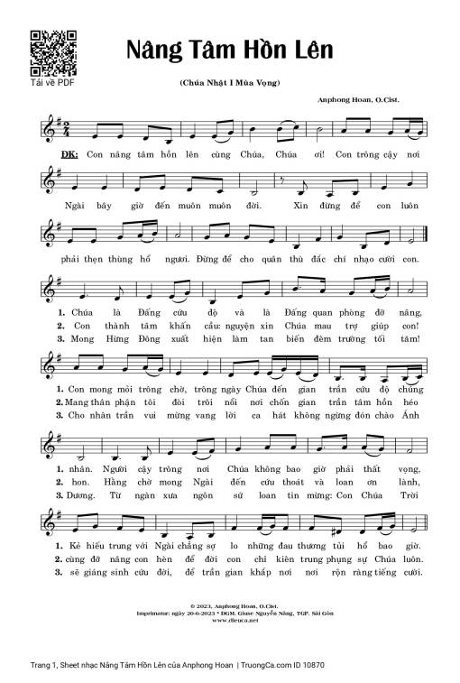 Sheet PDF of Nâng Tâm Hồn Lên