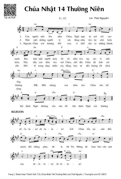 Thánh Vịnh 122, Chúa Nhật 14b Thường Niên