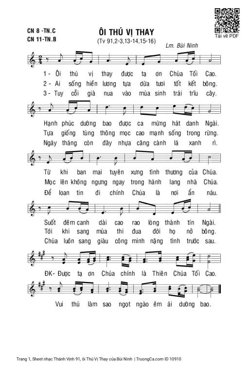 Thánh Vịnh 91, ôi Thú Vị Thay