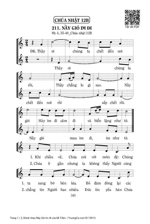 Sheet PDF of Này Gió Im đi