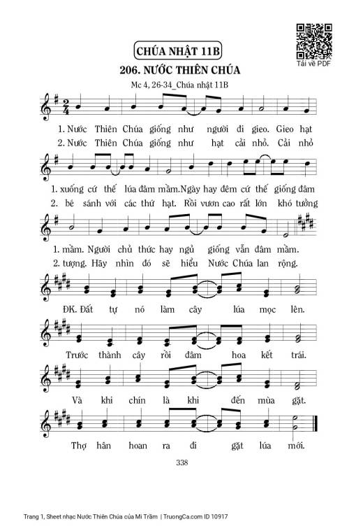 Sheet PDF of Nước Thiên Chúa