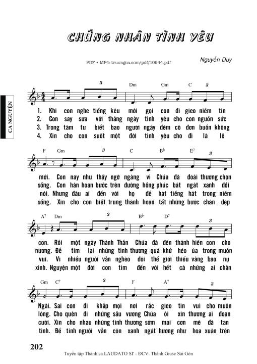 Sheet PDF of Chứng Nhân Tình Yêu