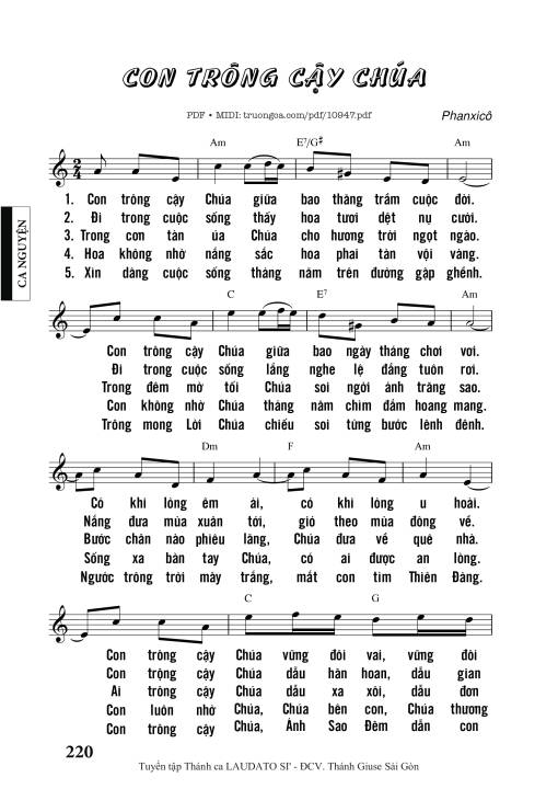Sheet PDF of Con Trông Cậy Chúa