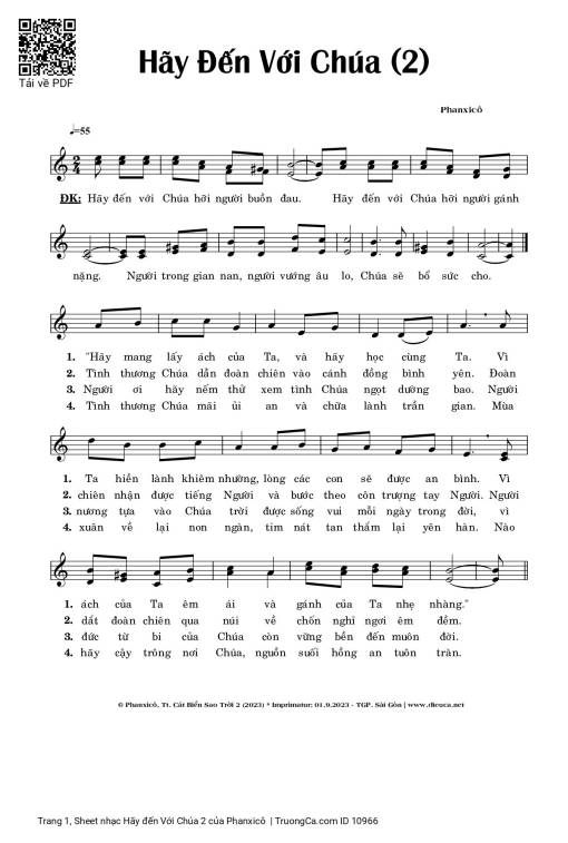 Sheet PDF of Hãy đến Với Chúa 2