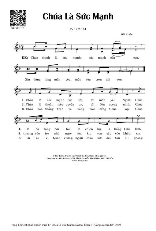 Sheet PDF of Thánh Vịnh 17, Chúa Là Sức Mạnh