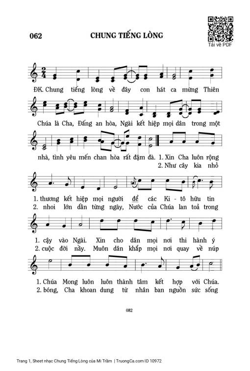 Sheet PDF of Chung Tiếng Lòng