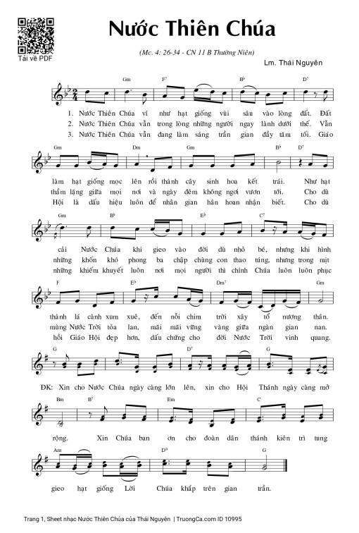 Sheet PDF of Nước Thiên Chúa