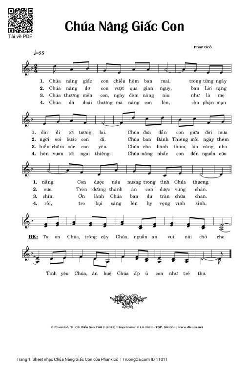 Sheet PDF of Chúa Nâng Giấc Con