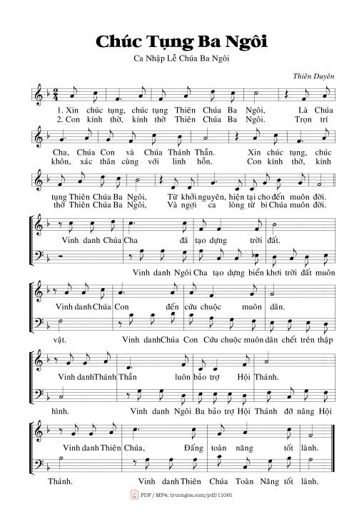 Sheet PDF of Chúc Tụng Ba Ngôi