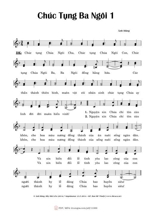 Chúc Tụng Ba Ngôi 1