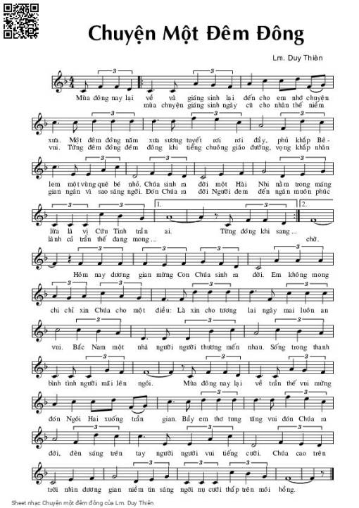 Sheet PDF of Chuyện một đêm đông