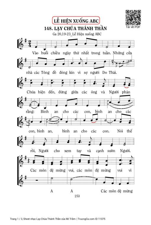 Sheet PDF of Lạy Chúa Thánh Thần