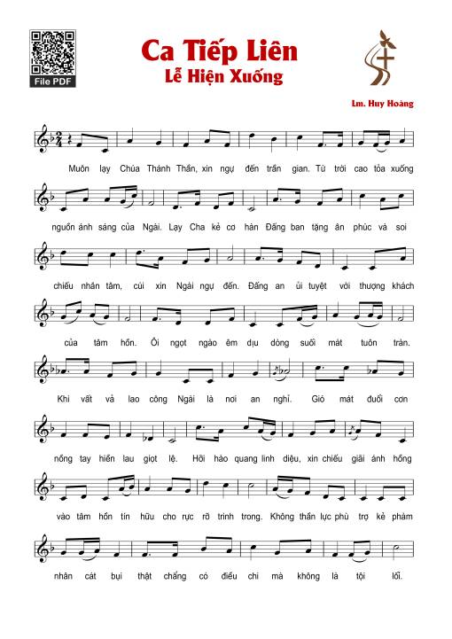 Sheet PDF of Ca Tiếp Liên Lễ Hiện Xuống