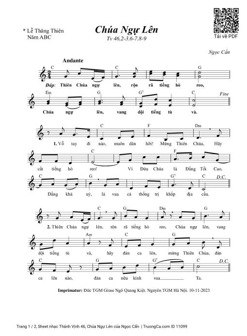 Thánh Vịnh 46, Chúa Ngự Lên