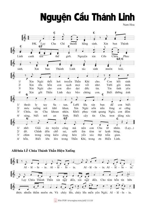 Sheet PDF of Nguyện Cầu Thánh Linh