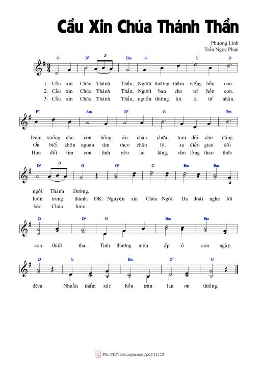 Cầu Xin Chúa Thánh Thần