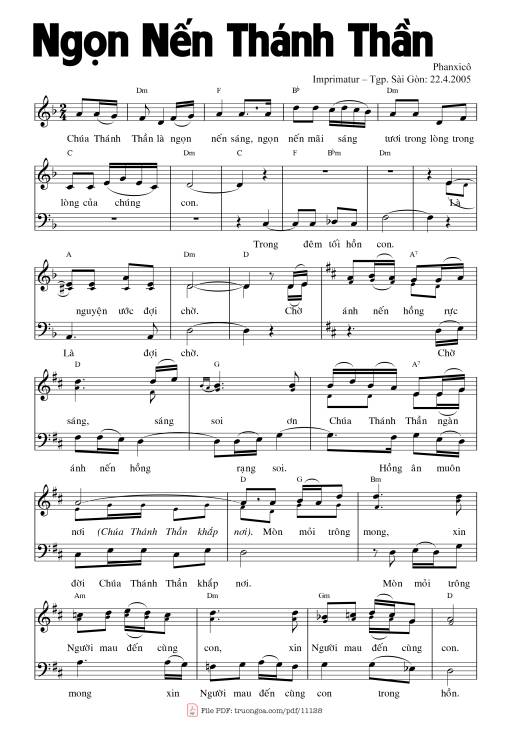 Sheet PDF of Ngọn Nến Thánh Thần