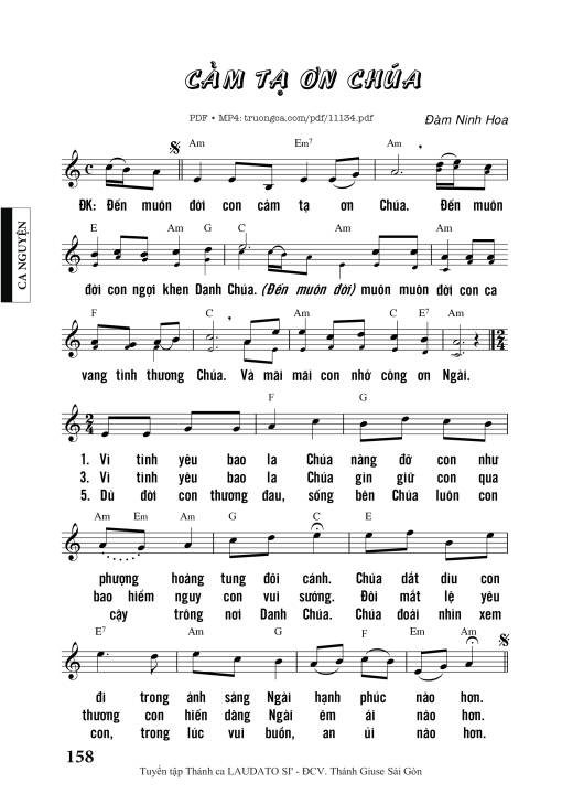Sheet PDF of Cảm Tạ ơn Chúa