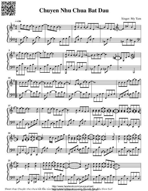 Sheet PDF of Chuyện như chưa bắt đầu