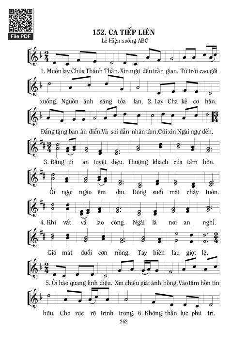 Sheet PDF of Ca Tiếp Liên Lễ Hiện Xuống
