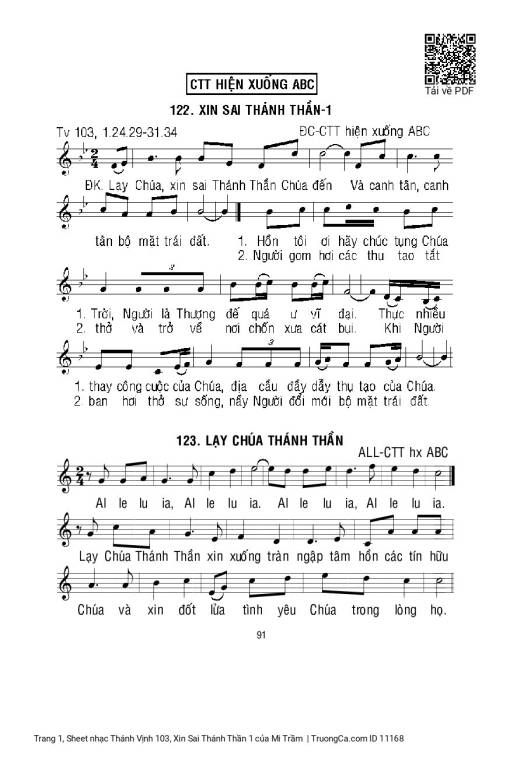 Sheet PDF of Thánh Vịnh 103, Xin Sai Thánh Thần 1