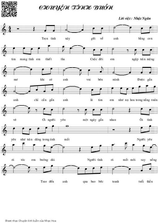 Sheet PDF of Chuyện tình buồn