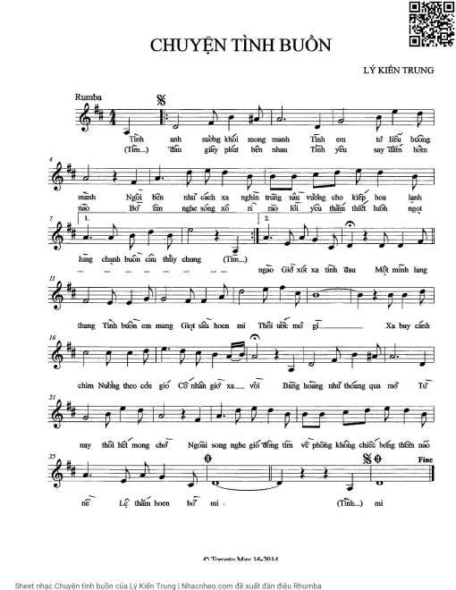 Sheet PDF of Chuyện tình buồn