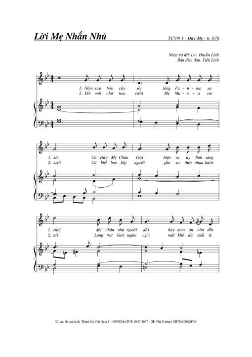 Lời Mẹ Nhắn Nhủ (đệm piano)