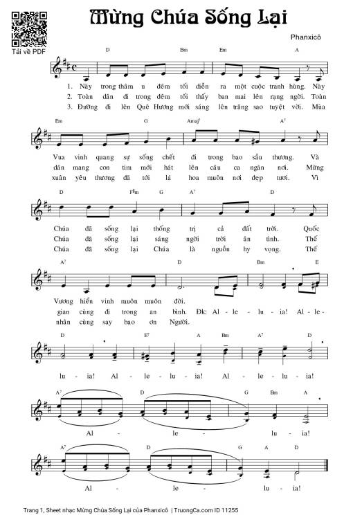 Sheet PDF of Mừng Chúa Sống Lại