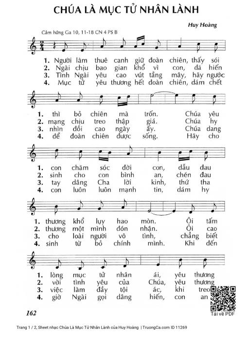 Sheet PDF of Chúa Là Mục Tử Nhân Lành