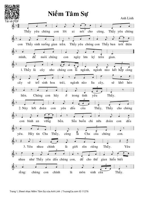 Sheet PDF of Niềm Tâm Sự