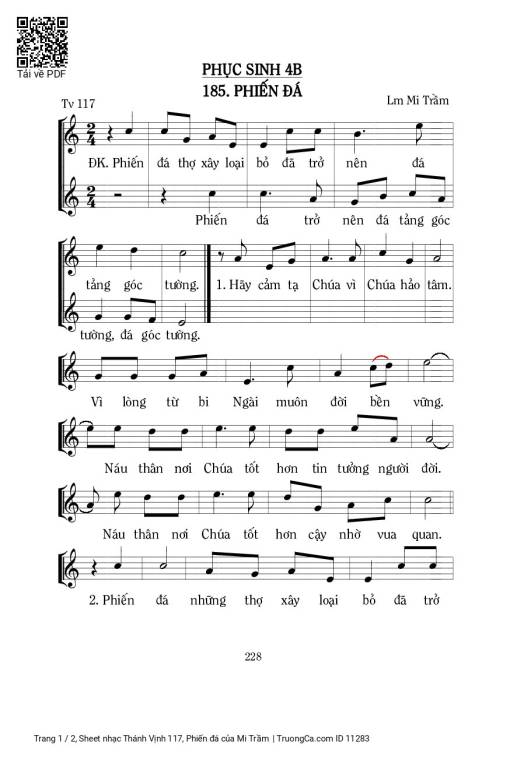 Thánh Vịnh 117, Phiến đá