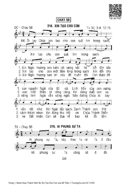 Thánh Vịnh 50, Xin Tạo Cho Con