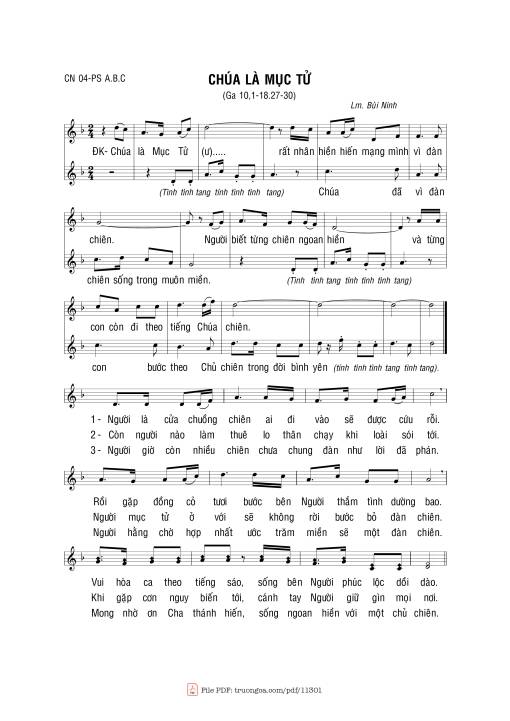 Sheet PDF of Chúa Là Mục Tử